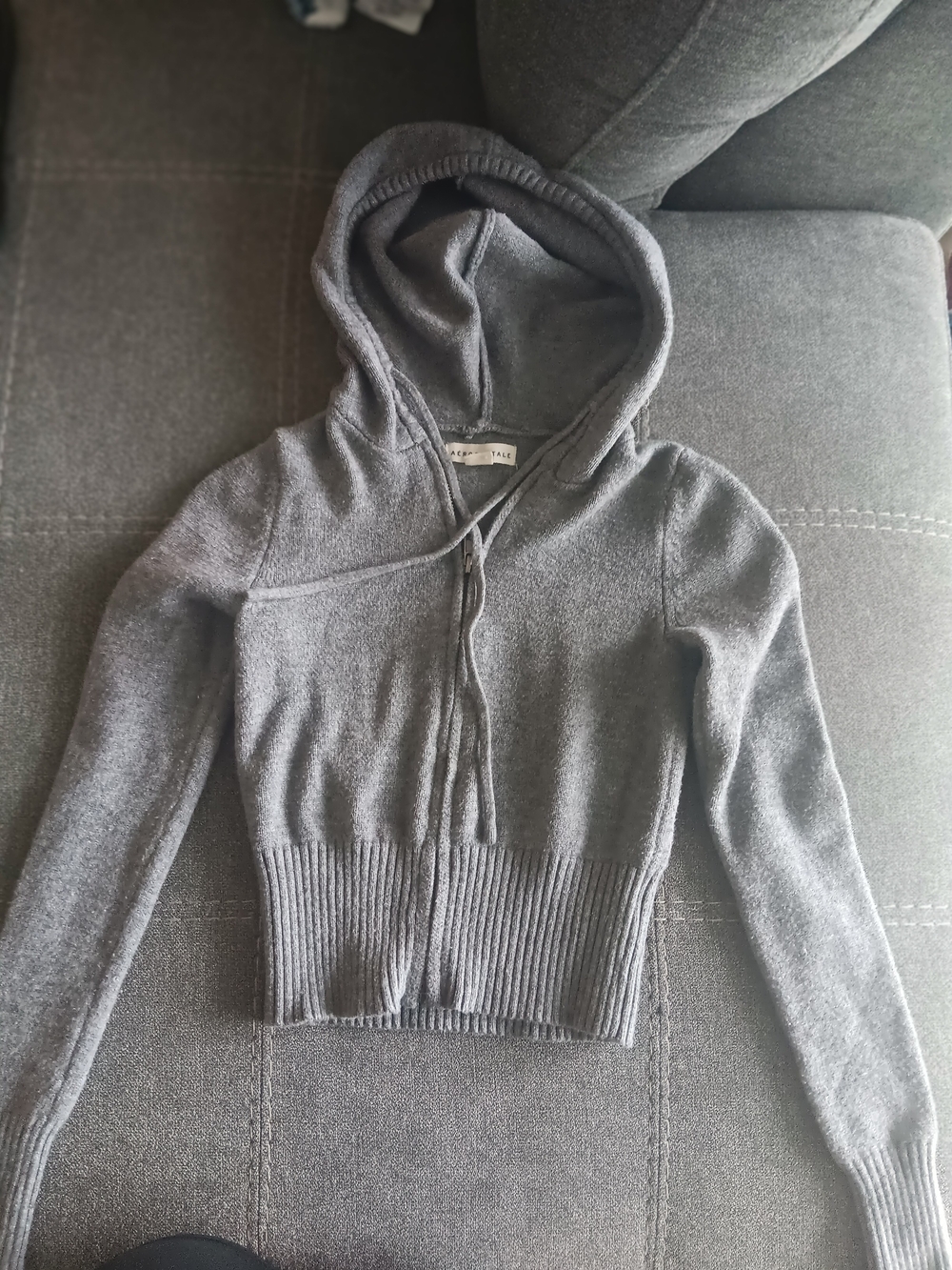 & Other Stories Gray Hooded Zip Cardigan